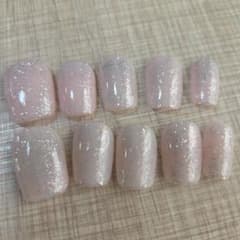 ネイルチップ ピンク ラメ 10枚セットのサムネイル