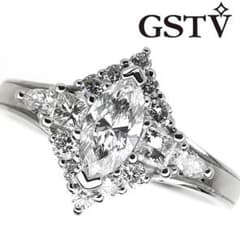 GSTV Pt マーキスカットダイヤ リング 0.30ct D SI1 0.30 - メルカリ