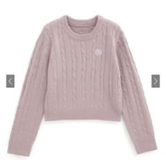 GRL ケーブル編みロゴ刺繍ニットトップス[gn316]のサムネイル