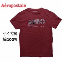 【AEROPOSTALE】AERO ロゴプリント Tシャツ ワインレッド M