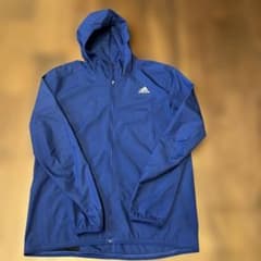 adidas フード付きウィンドブレーカー 青　アディダス　Mのサムネイル