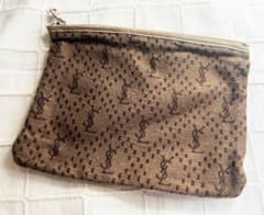 Yves Saint Laurent YSL 総柄 ポーチ ブラウン