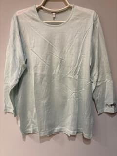 HERMES ライトブルー 七分袖 コットンTシャツ Lのサムネイル