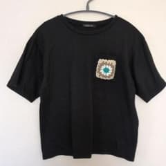 switch me グラニースクエア ポケット Tシャツ ブラック 150cmのサムネイル