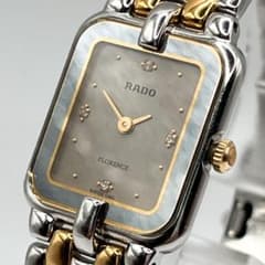 【稼働 新品電池】RADO フローレンス 4Pダイヤ コンビカラー 腕時計 QZ 稼働 新品電池】RADO フローレンス 4Pダイヤ コンビカラー 腕時計 QZ