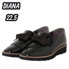✨DIANA✨ロファー22.5レディース-黒リボン-パンチング レザー - メルカリ