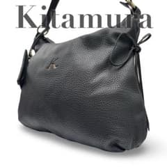 美品】キタムラ ワンショルダーバッグ オールレザー パンチングロゴ 