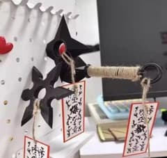 手裏剣・忍者武器モチーフマグネット 3個とボールペン1個の4個セットのサムネイル