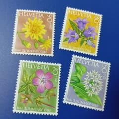 8551 外国切手 スイス 花シリーズ 1991年 スイスの花 4種 - メルカリ