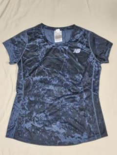 NEW BALANCE ニューバランス M Tシャツ 半袖 ロゴプリント 青系柄