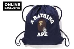 オンライン限定A BATHING APE ナップサック リュックエイプ ネイビー