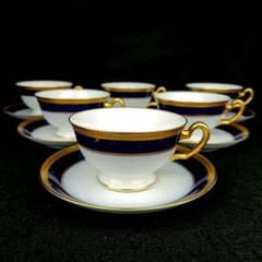 美品 OKURA 大倉陶園 瑠璃片葉金蝕 ティーカップ＆ソーサー 2客 ペア SY10453J 美品＊大倉陶園 OKURA 瑠璃片葉金蝕 カップ&ソーサー 6客 2 - メルカリ