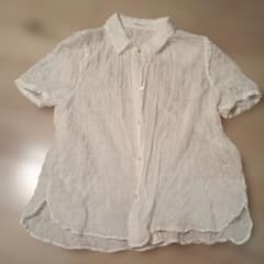 レディース夏服　透け感　半袖ブラウスのサムネイル