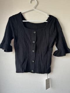 GRL フロントボタンフレア袖リブニットトップス No.rut274のサムネイル