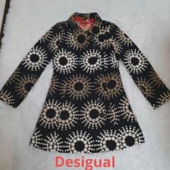 ✨️美品✨️ Desigual ロングコート 総柄刺繡 花柄 40 ブラック