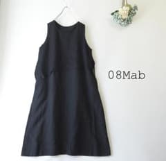 新品値引　08Mab*黒*リネンシャンブレー重ねノースリーブワンピース1180 新品値引 08Mab*黒*リネンシャンブレー重ねノースリーブワンピース1180
