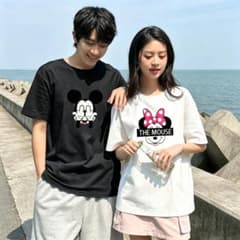 一度も使用していない ミッキー＆ミニー プリント 半袖 T シャツ BX124のサムネイル