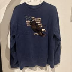 【希少】vintageラグマット イーグル星条旗 鷲 アメリカ国旗　USA古着 80s USA製 Hanes スウェット XL イーグル 星条旗 - メルカリ