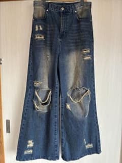 GRANCY リフテッドスラッシュバギーデニムパンツ S メンズ レディース