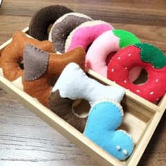 2】フェルトままごと ドーナツセット ハンドメイド ごっこ遊び 知育