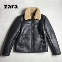zara フェイクムートンジャケット 裏ボア ライダース フライト