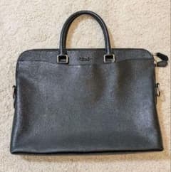 COACH コーチ 2WAY ビジネスバッグ ショルダーバッグ ブラック レザー
