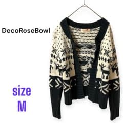DecoRose Bowl デコローズボウル　ニットカーディガン黒　サイズM