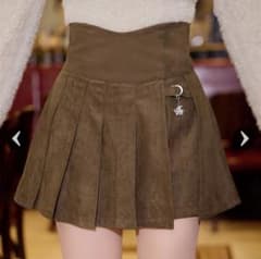 michellMacaron ミシェルマカロン スエードプリーツ美脚スカパンXS