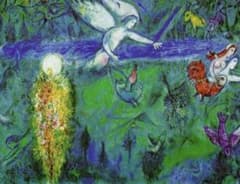 マルク・シャガール 絵画 キャンバスアート『楽園を追われるアダムとイブ』 マルク・シャガール 絵画 キャンバスアート『楽園を追われるアダムと
