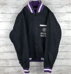 【大人気】STUSSY　ブルゾン　レアデザイン　リブライン　ストゥーシー　古着のサムネイル