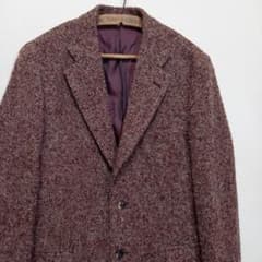 パパス Papas 英国MOON社製 ウール カシミヤ ツイードジャケット 黒L PAPAS パパス × Harris Tweed ハリスツイード ウール テーラード