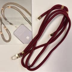 【新品未使用】スマホストラップ 肩掛け　Sinjimoru ボルドー ショルダーのサムネイル