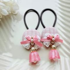 413✾︎ ハンドメイド ヘアゴム2個セット 22㎜くるみボタン - メルカリ