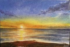海景画 夕暮れ 水彩画（手描き） - メルカリ
