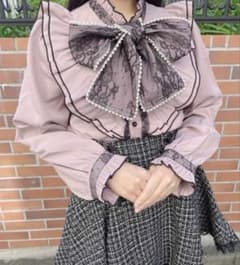 レディース シャツ ブラウス パールボウタイフリルブラウスのサムネイル