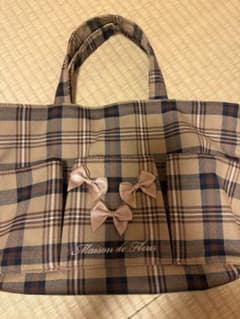 Maison de FLEUR チェック柄トートバッグ