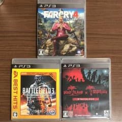 PS3ソフト3本セット ファークライ4 バトルフィールド3 デッドアイランドのサムネイル