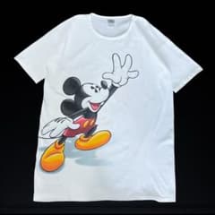 超レア 90s Disney USA製 ミッキー&プルート スーパービッグT 白 