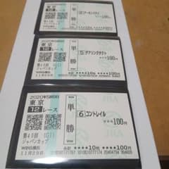 2020年 ジャパンカップ ３冠馬 現地単勝馬券 印字若干薄 伝説のジャパンカップ 単勝馬券 3枚セット - メルカリ