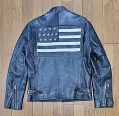 Schott 星条旗 ブラック × ネイビー ブルゾン ジャケット コットン 綿 schott ブラックレザージャケット 星条旗デザイン - メルカリ