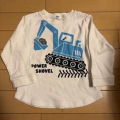 パワーショベル 長袖カットソー 100cmのサムネイル
