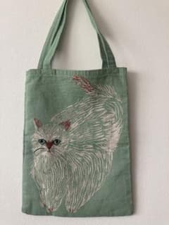 松尾ミユキ　猫柄　ジャガード　トートバッグのサムネイル