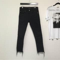 saint laurent D02ブラックスキニー 切りっぱなしのサムネイル
