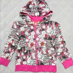 BABYDOLL ジップアップパーカー 110 総柄 ピンク キッズのサムネイル