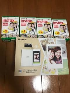 新品/スマホdeチェキinstax SHARE SP-2ゴールド フィルム付のサムネイル