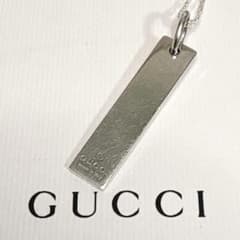 GUCCI スクエアプレート ネックレス シルバー ヴィンテージ925 - メルカリ