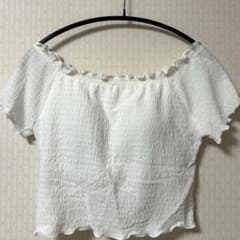 GU ブラフィールクロップドシャーリングオフショルダーT Sサイズのサムネイル