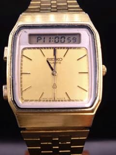 稼働品！SEIKO H357-5000 デジアナ ハイブリッド 電池交換済み 