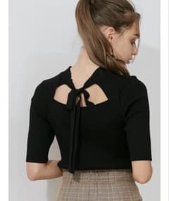 MERCURYDUO 2WAYリボンカットアウトリブニットのサムネイル