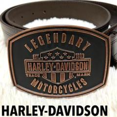 極美品✨ HARLEY-DAVIDSON ハーレーダビットソン 本革ベルト 茶